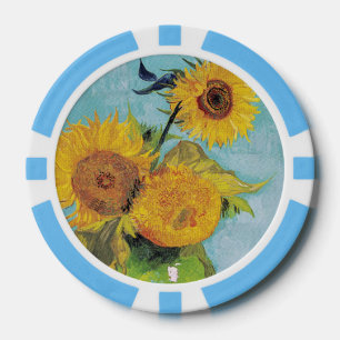 Vincent Van Gogh - Three Sunflowers in a Vase Poker Chips