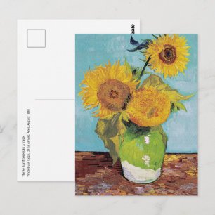 Vincent Van Gogh - Three Sunflowers in a Vase Postcard
