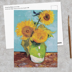 Vincent Van Gogh - Three Sunflowers in a Vase Postcard