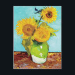 Vincent Van Gogh Three Sunflowers In a Vase Postcard<br><div class="desc">Vincent Van Gogh Three Sunflowers In a Vase Postcard</div>