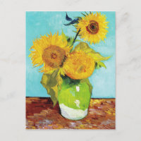 Vincent Van Gogh Three Sunflowers In a Vase