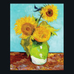 Vincent Van Gogh Three Sunflowers In a Vase Poster<br><div class="desc">Vincent Van Gogh Three Sunflowers In a Vase Poster</div>