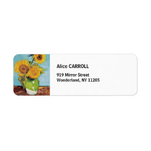 Vincent Van Gogh - Three Sunflowers in a Vase Return Address Label