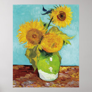 Vincent Van Gogh, Three Sunflowers Poster