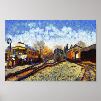 Vincent van Gogh, train station Poster