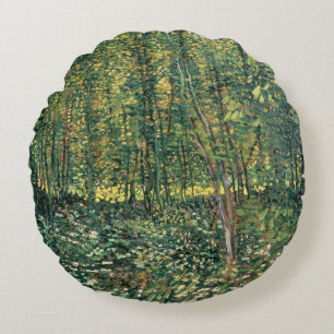 Vincent van Gogh Trees and Undergrowth, 1887 Round Cushion