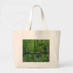 Vincent Van Gogh Trees And Undergrowth Large Tote Bag