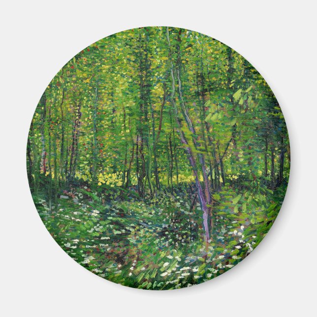 Vincent Van Gogh Trees And Undergrowth Magnet (Front)
