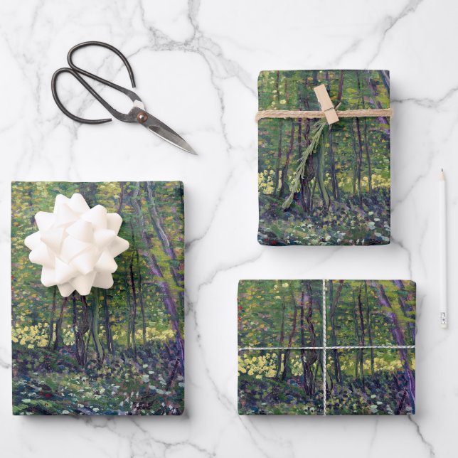 Vincent van Gogh Trees and Undergrowth Poster Wrapping Paper Sheet (Front)