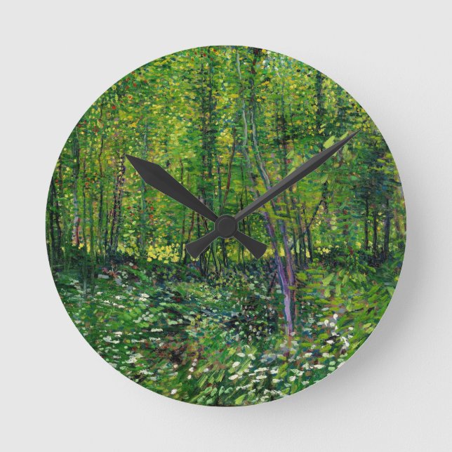 Vincent Van Gogh Trees And Undergrowth Round Clock (Front)
