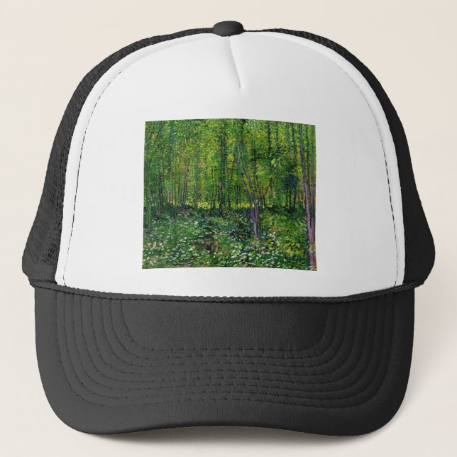 Vincent Van Gogh Trees And Undergrowth Trucker Hat (Front)