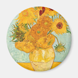 Vincent Van Gogh Twelve Sunflowers In a Vase Art Magnet