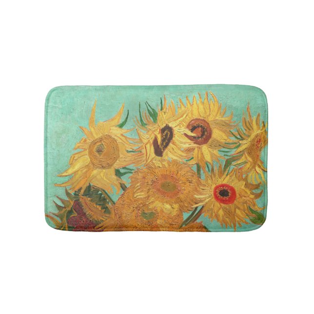 Vincent Van Gogh Twelve Sunflowers In A Vase Bath Mat (Front)