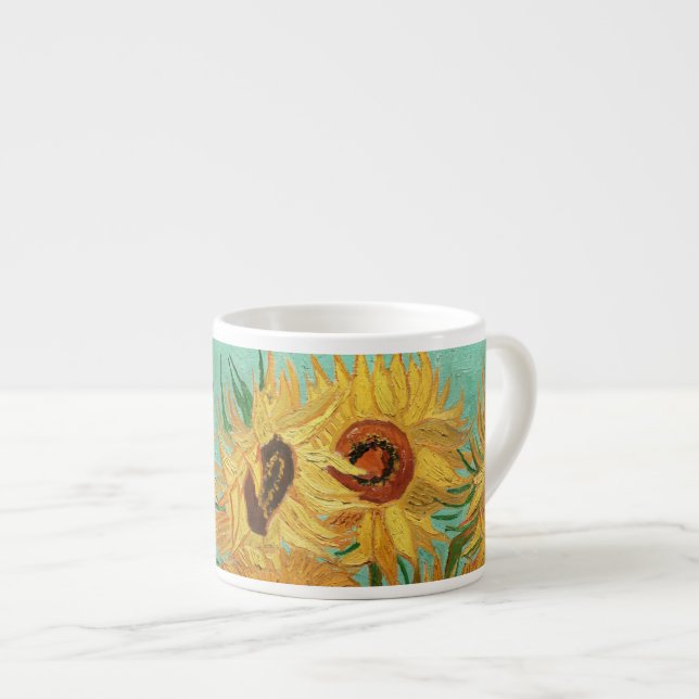 Vincent Van Gogh Twelve Sunflowers In A Vase Espresso Cup (Front Right)