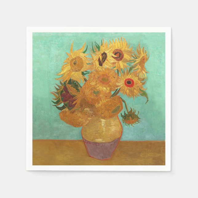 Vincent Van Gogh Twelve Sunflowers In A Vase Napkin (Front)