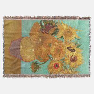 Vincent Van Gogh Twelve Sunflowers In A Vase Throw Blanket