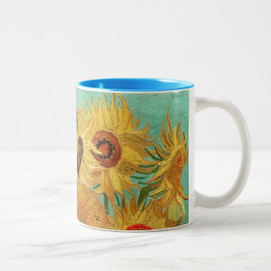 Vincent Van Gogh Twelve Sunflowers In A Vase Two-Tone Coffee Mug