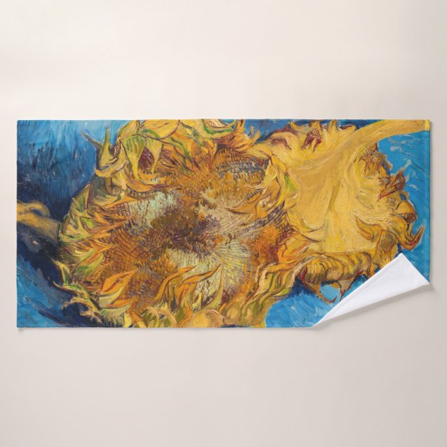 Vincent van Gogh - Two Cut Sunflowers Bath Towel Set (Bath Towel)
