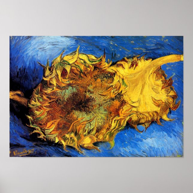 Vincent Van Gogh - Two Cut Sunflowers - Fine Art Poster (Front)