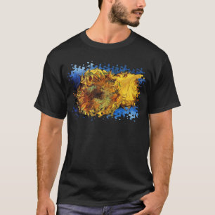 Vincent Van Gogh - Two Cut Sunflowers - Fine Art T-Shirt