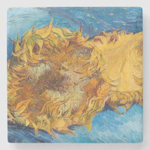 Vincent van Gogh - Two Cut Sunflowers Stone Coaster