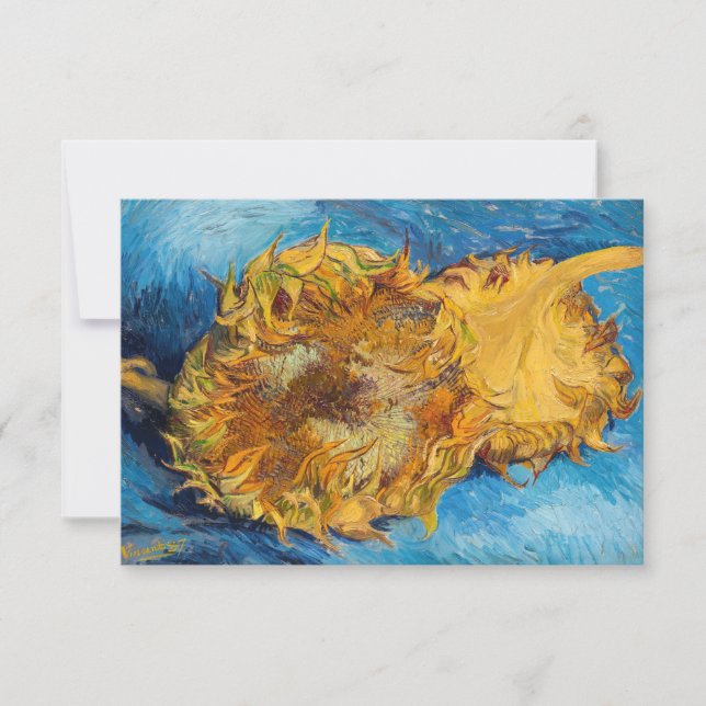 Vincent van Gogh - Two Cut Sunflowers Thank You Card (Front)