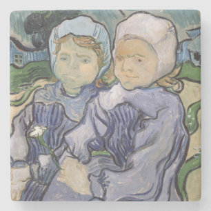 Vincent van Gogh Two Little Girls, 1890 Stone Coaster