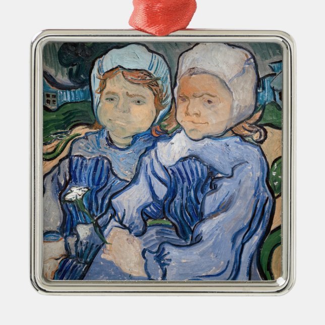 Vincent van Gogh - Two Little Girls Metal Ornament (Front)