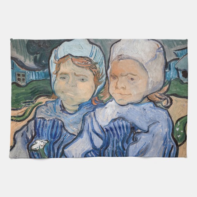 Vincent van Gogh - Two Little Girls Tea Towel (Horizontal)