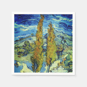 Vincent Van Gogh Two Poplars at Saint-Rémy Napkin