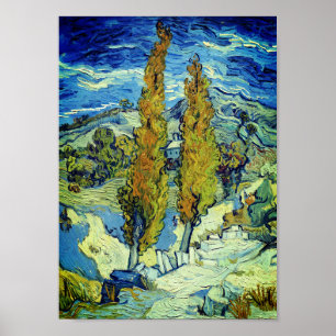 Vincent Van Gogh Two Poplars at Saint-Rémy Poster