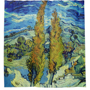 Vincent Van Gogh Two Poplars at Saint-Rémy Shower Curtain