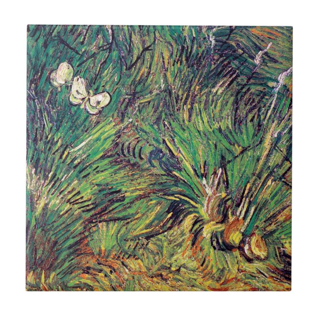 Vincent Van Gogh - Two White Butterflies Fine Art Tile (Front)