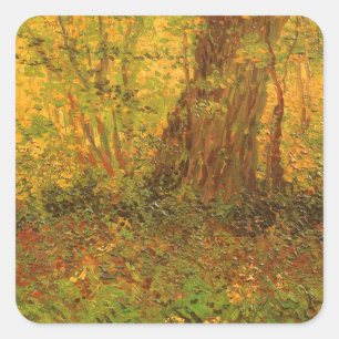 Vincent van Gogh - Undergrowth Square Sticker