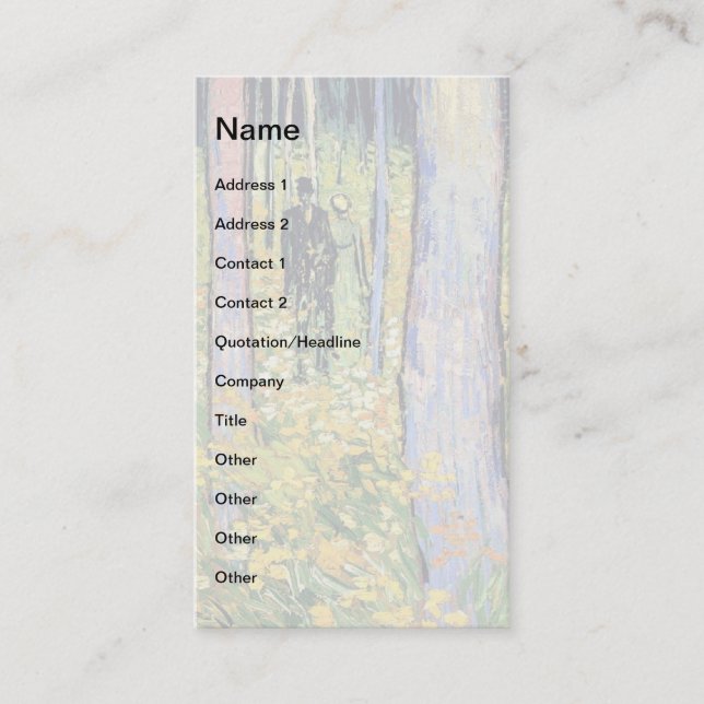 Vincent Van Gogh - Undergrowth With Two Figures Business Card (Front)