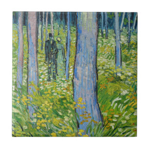 Vincent van Gogh - Undergrowth with Two Figures Ceramic Tile