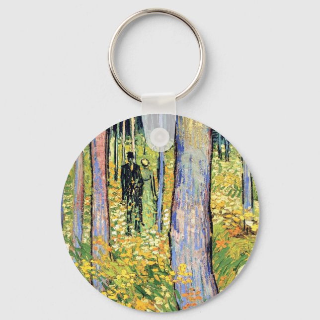 Vincent Van Gogh - Undergrowth With Two Figures Key Ring (Front)