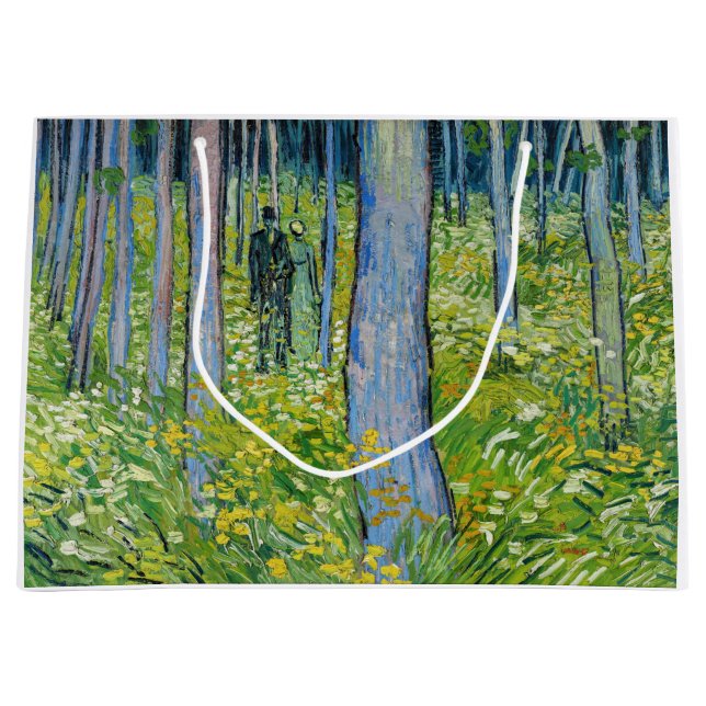 Vincent van Gogh - Undergrowth with Two Figures Large Gift Bag (Front)