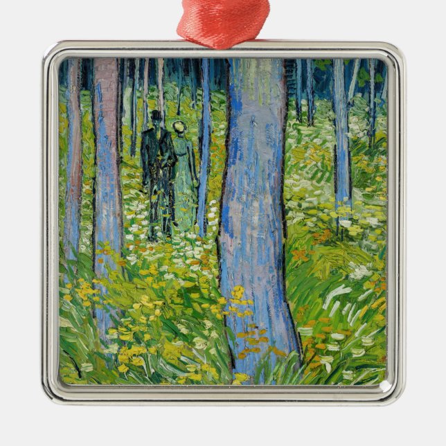 Vincent van Gogh - Undergrowth with Two Figures Metal Ornament (Front)
