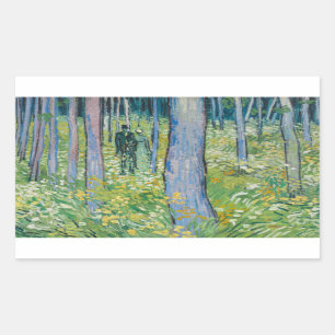 Vincent van Gogh - Undergrowth with Two Figures Rectangular Sticker