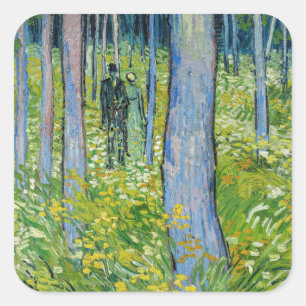 Vincent van Gogh - Undergrowth with Two Figures Square Sticker