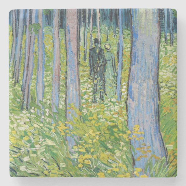 Vincent van Gogh - Undergrowth with Two Figures Stone Coaster (Front)
