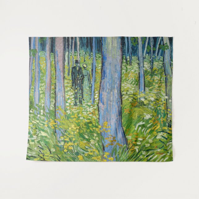 Vincent van Gogh - Undergrowth with Two Figures Tapestry (Front (Horizontal))