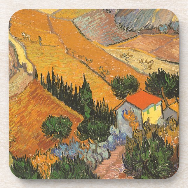 Vincent van Gogh - Valley with Plowman Coaster (Front)