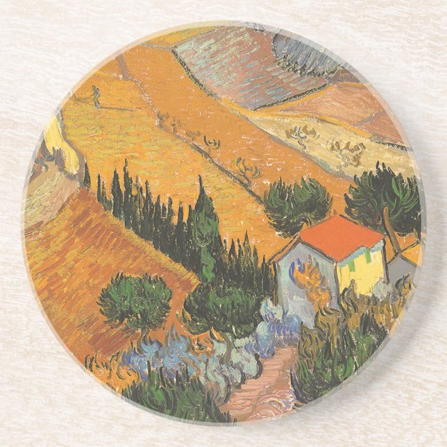 Vincent van Gogh - Valley with Plowman Coaster (Front)