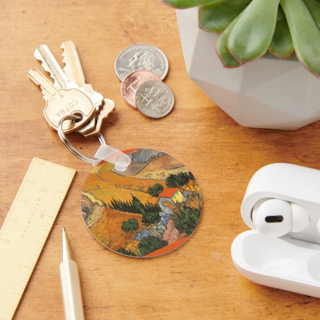 Vincent van Gogh - Valley with Plowman Key Ring (Desk)