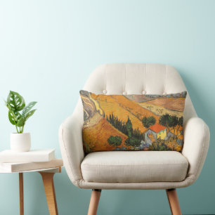 Vincent van Gogh - Valley with Plowman Lumbar Cushion
