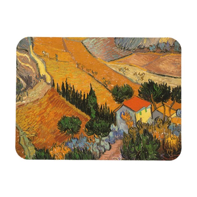 Vincent van Gogh - Valley with Plowman Magnet (Horizontal)