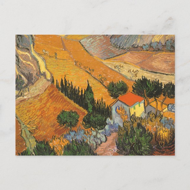 Vincent van Gogh - Valley with Plowman Postcard (Front)