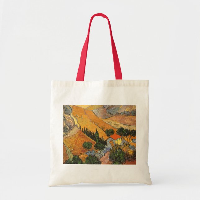 Vincent van Gogh - Valley with Plowman Tote Bag (Front)